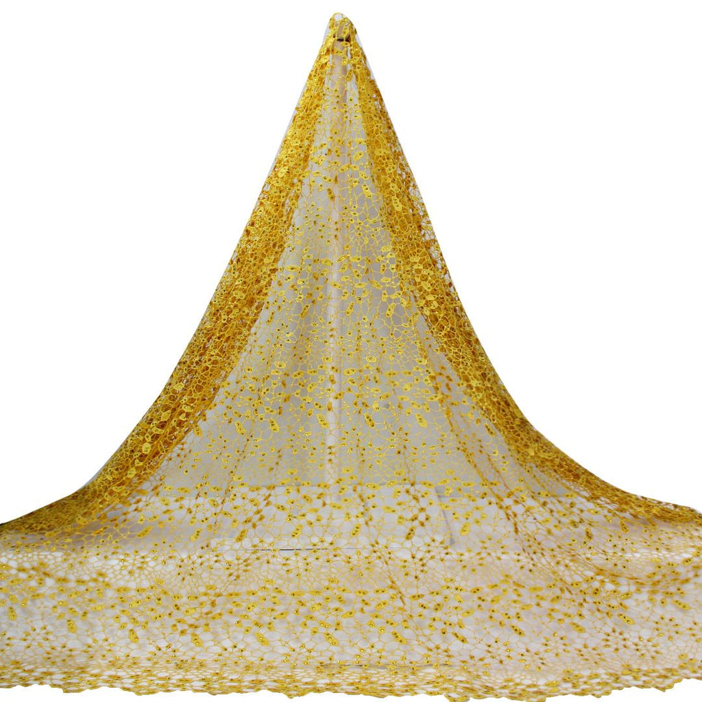 Tul bordado color amarillo A241 — Palacio Glamour