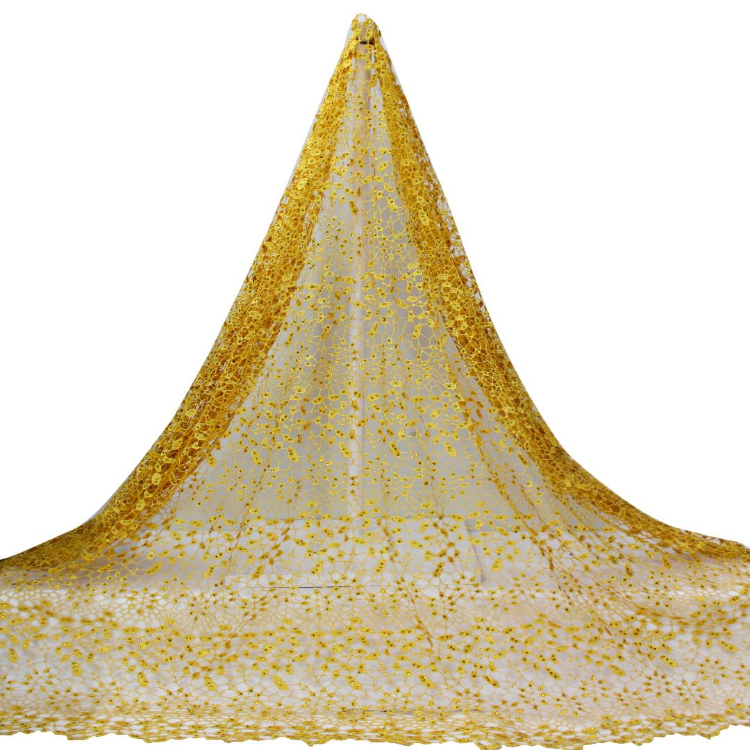 Tul bordado color amarillo A241 — Palacio Glamour