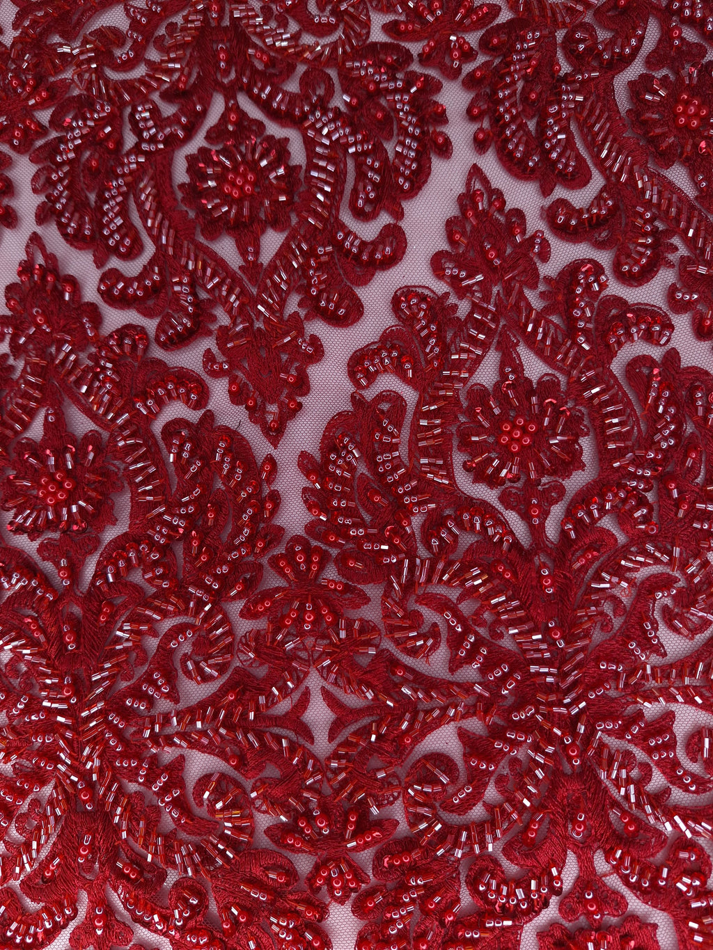 Tul bordado color rojo A864 — Palacio Glamour