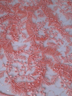 Tul bordado color rosa melon A933 — Palacio Glamour