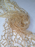 Tul bordado color oro A943 — Palacio Glamour