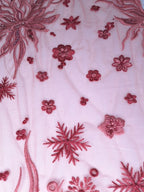 Tul bordado color coral A588 — Palacio Glamour