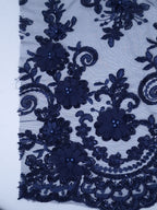 Tul bordado color Azul marino H164 — Palacio Glamour