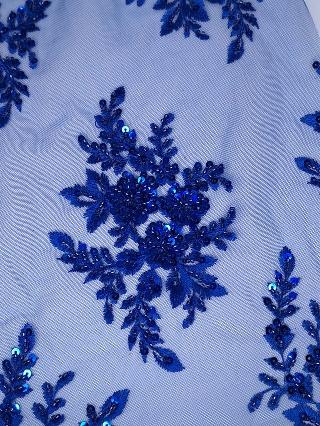 Tul bordado color azul rey A983 — Palacio Glamour