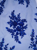 Tul bordado color azul rey A983 — Palacio Glamour