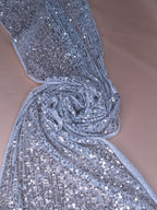 Tul bordado color plata A913 — Palacio Glamour