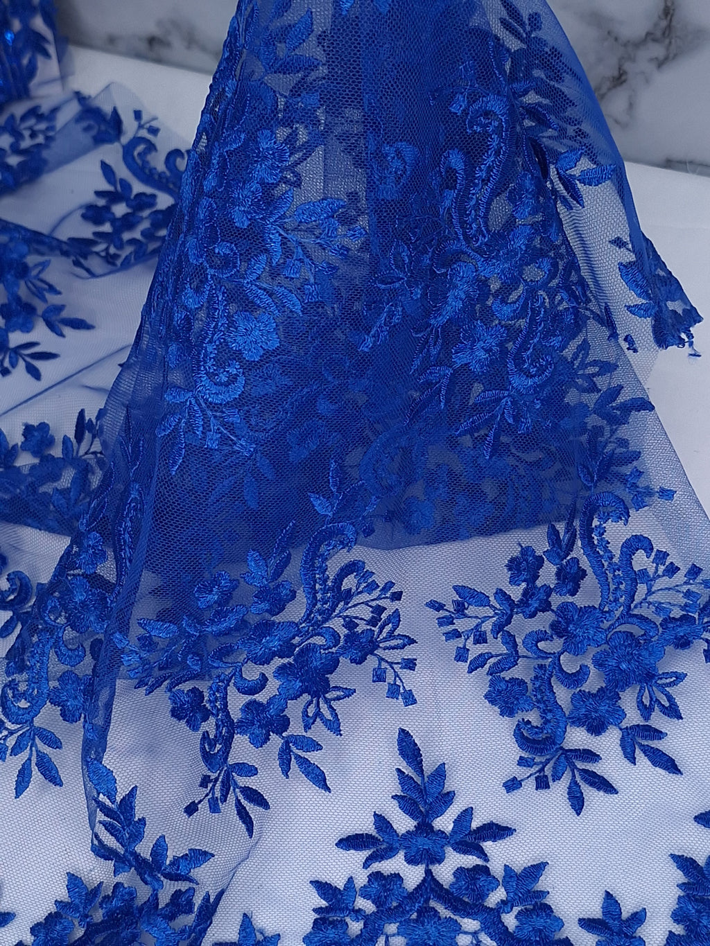 Tul bordado color azul rey A837 — Palacio Glamour