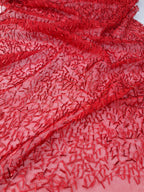 Tul bordado color rojo H072 — Palacio Glamour