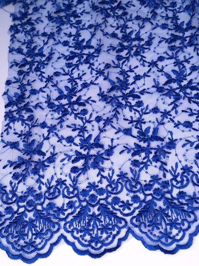 Tul bordado color azul rey H081 — Palacio Glamour