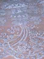 Tul bordado color blanco H156 — Palacio Glamour