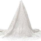 Tul bordado color blanco A154 — Palacio Glamour