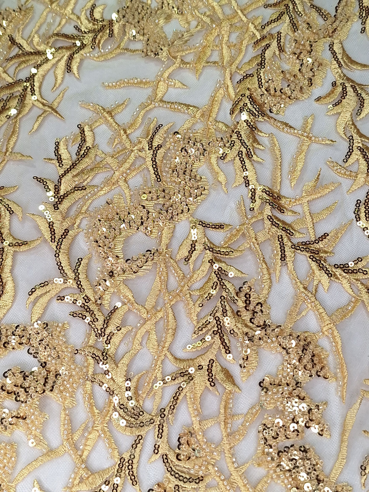 Tul bordado color oro A873 — Palacio Glamour