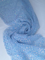 Tul bordado color cielo A964 — Palacio Glamour