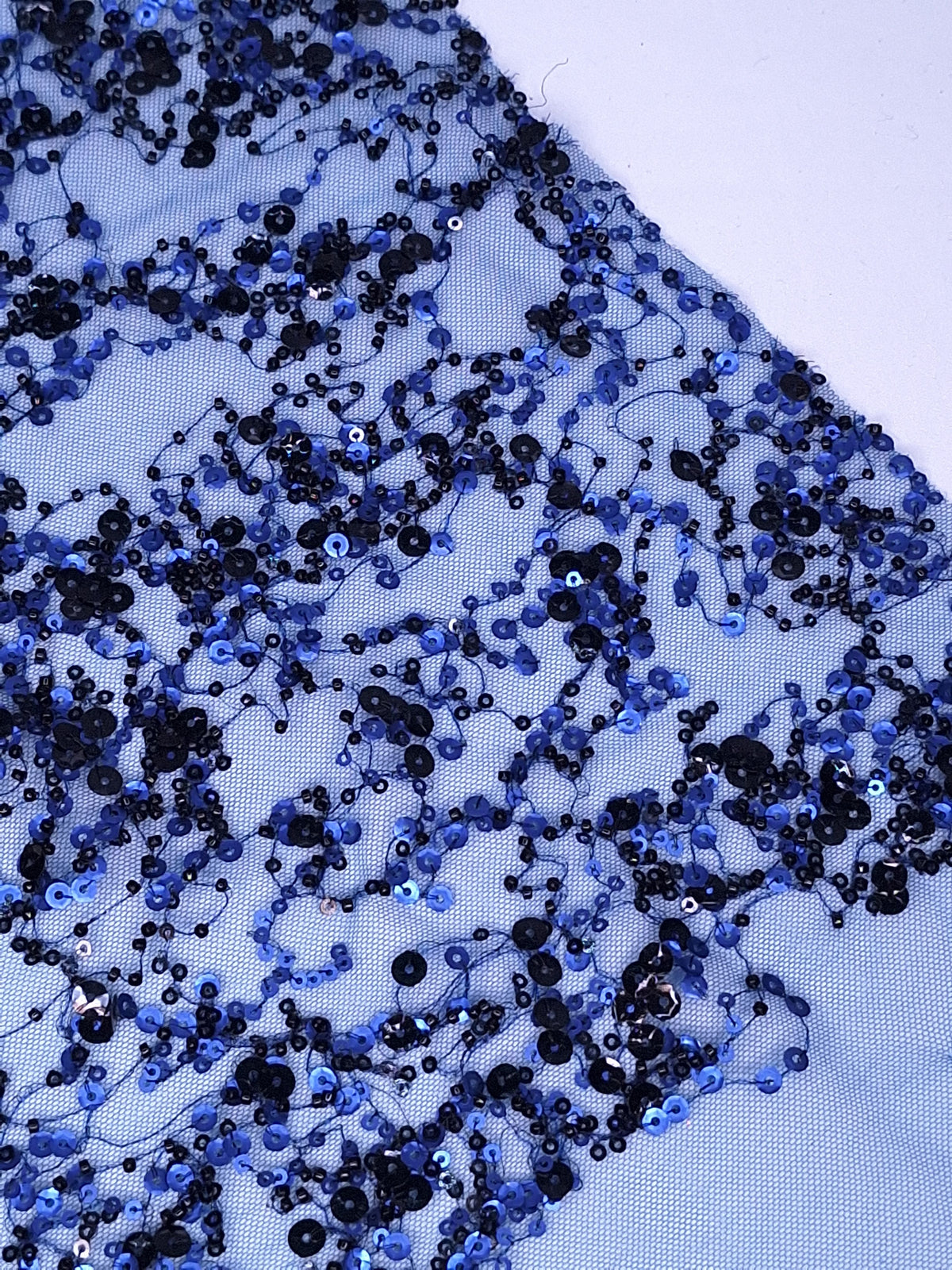 Tul bordado color azul marino A665 — Palacio Glamour
