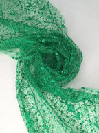 Tul bordado color esmeralda A845 — Palacio Glamour