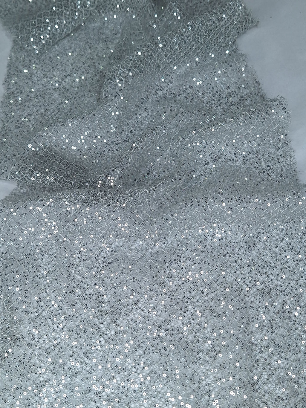 Tul bordado color gris A830 — Palacio Glamour