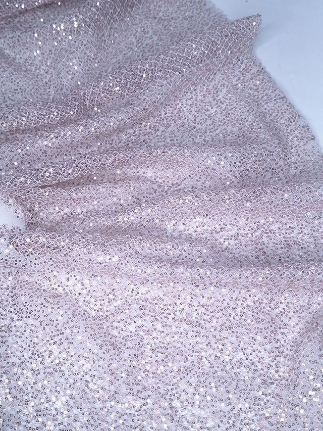 Tul bordado color palo de rosa A830 — Palacio Glamour