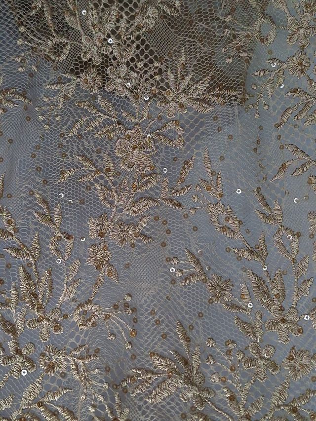 Tul bordado color bronce A795 — Palacio Glamour