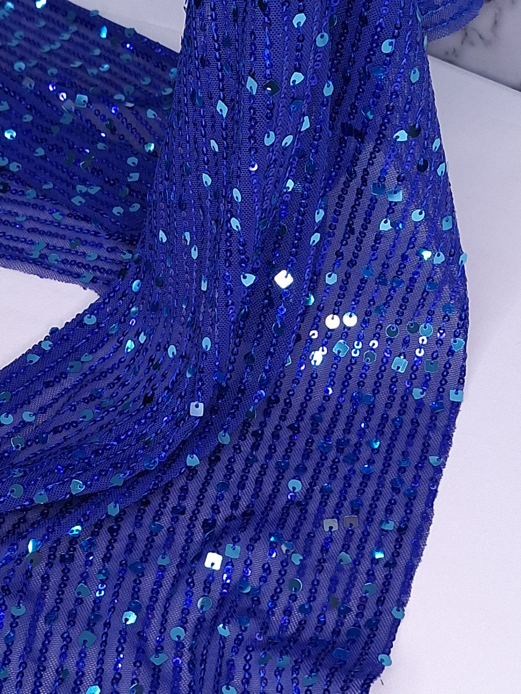 Tul bordado color azul rey H078 — Palacio Glamour