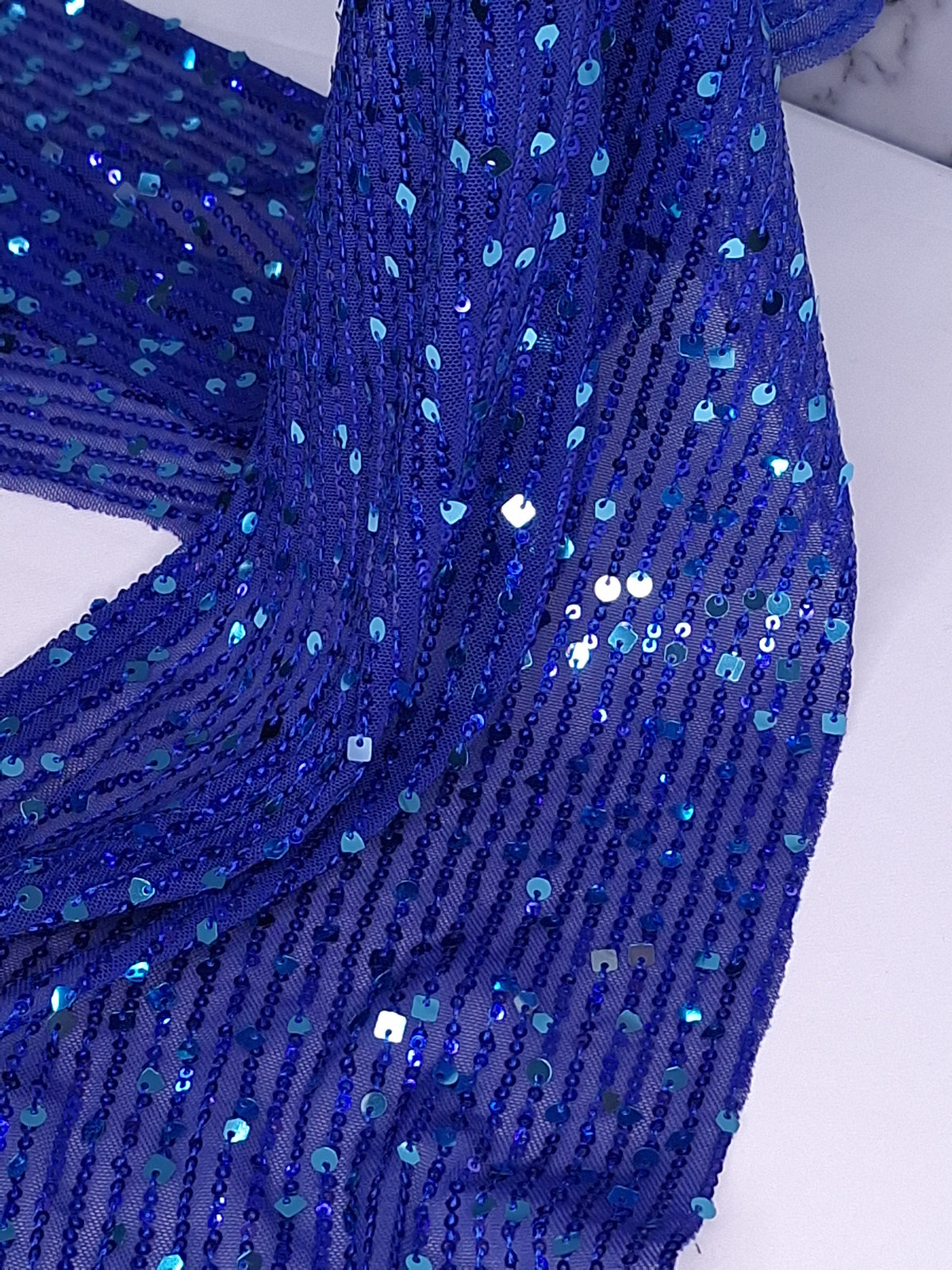 Tul bordado color azul rey H078 — Palacio Glamour
