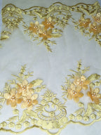 Tul bordado color amarillo H139 — Palacio Glamour