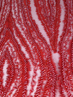 Tul bordado color rojo A865 — Palacio Glamour