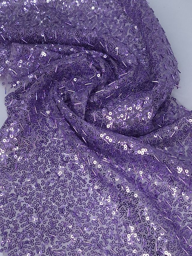 Tul bordado color malva H093 — Palacio Glamour