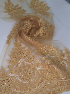 Tul bordado color oro A948 — Palacio Glamour
