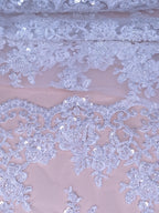 Tul bordado color blanco H206 — Palacio Glamour