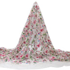 Tul bordado Con Flores de Lentejuela Color Coral A671 — Palacio Glamour