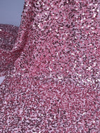 Tul bordado color rosa A912, para vestidos de noche de boda y de XV años — Palacio Glamour
