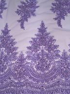Tul bordado color lila A948 — Palacio Glamour