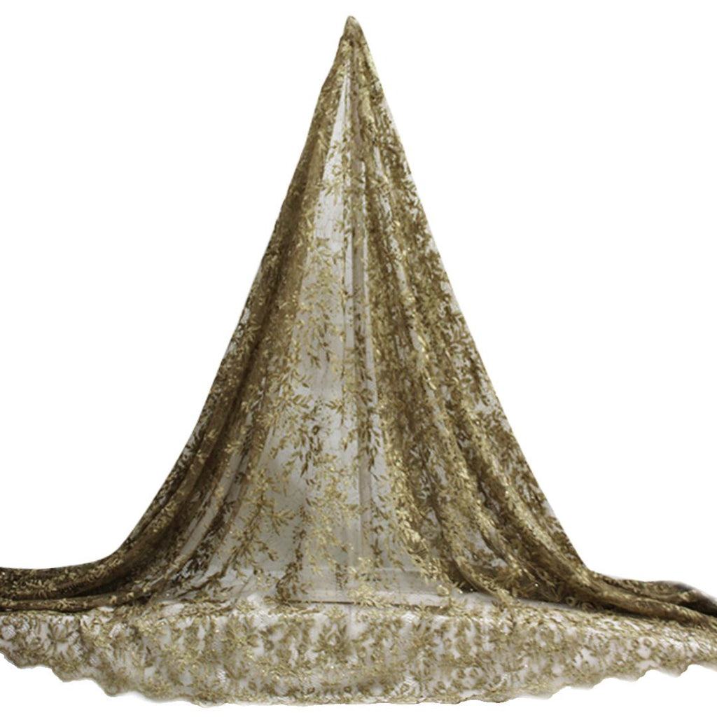 Tul bordado color bronce A795 — Palacio Glamour