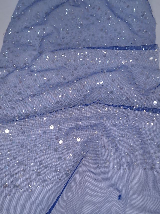 Tul bordado color azul rey A985 — Palacio Glamour