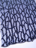 Tul bordado color azul marino A942 — Palacio Glamour