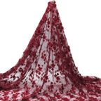 Tul bordado color vino A727 — Palacio Glamour