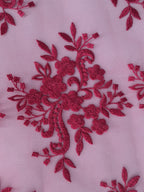 Tul bordado color rojo quemado A837 — Palacio Glamour
