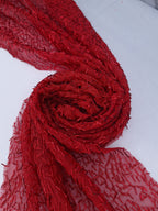 Tul bordado color rojo H072 — Palacio Glamour