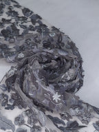 Tul bordado color gris A615 — Palacio Glamour