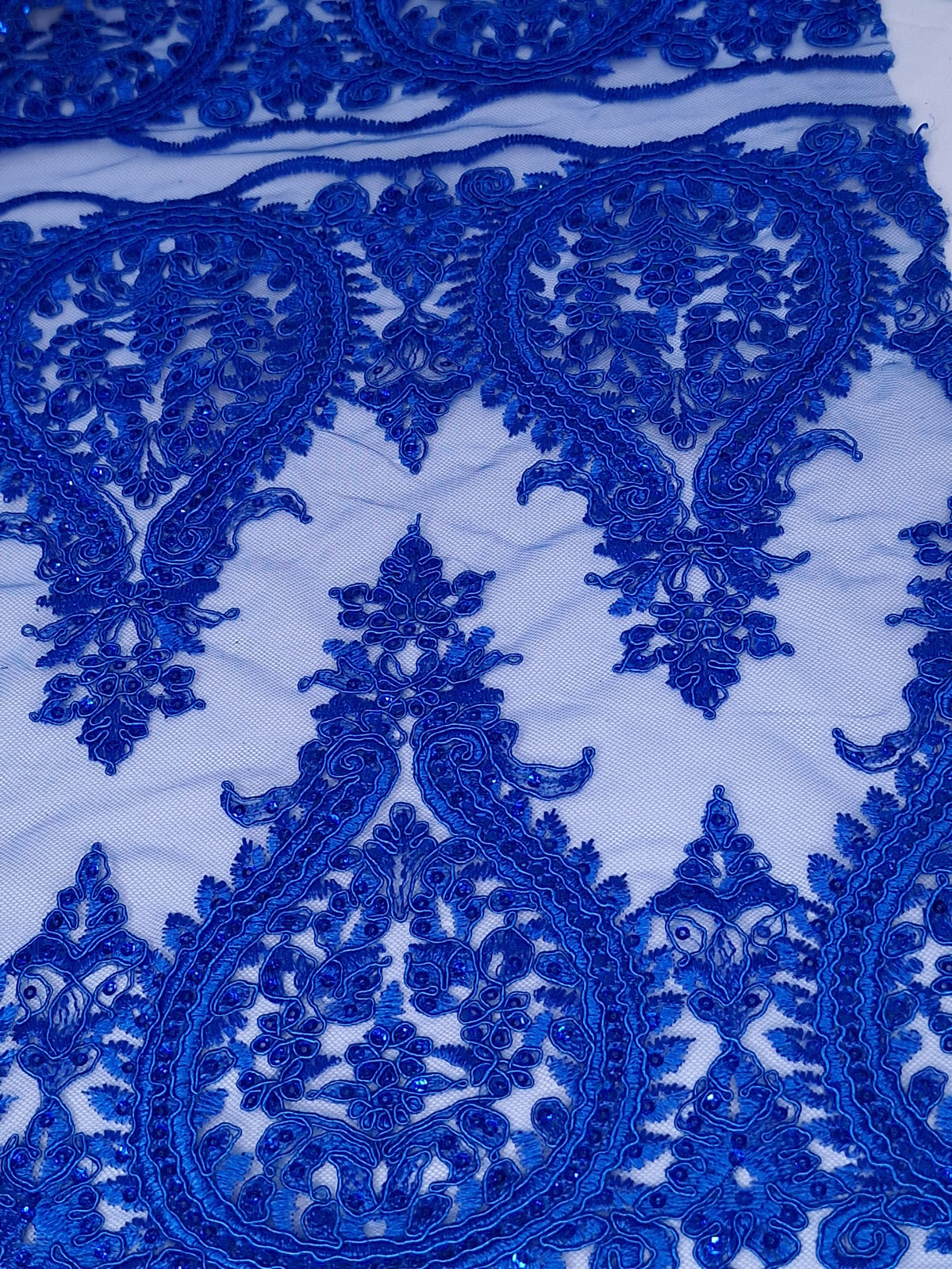 Tul bordado color azul rey H129 — Palacio Glamour
