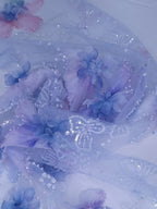 Tul bordado color azul H148 — Palacio Glamour