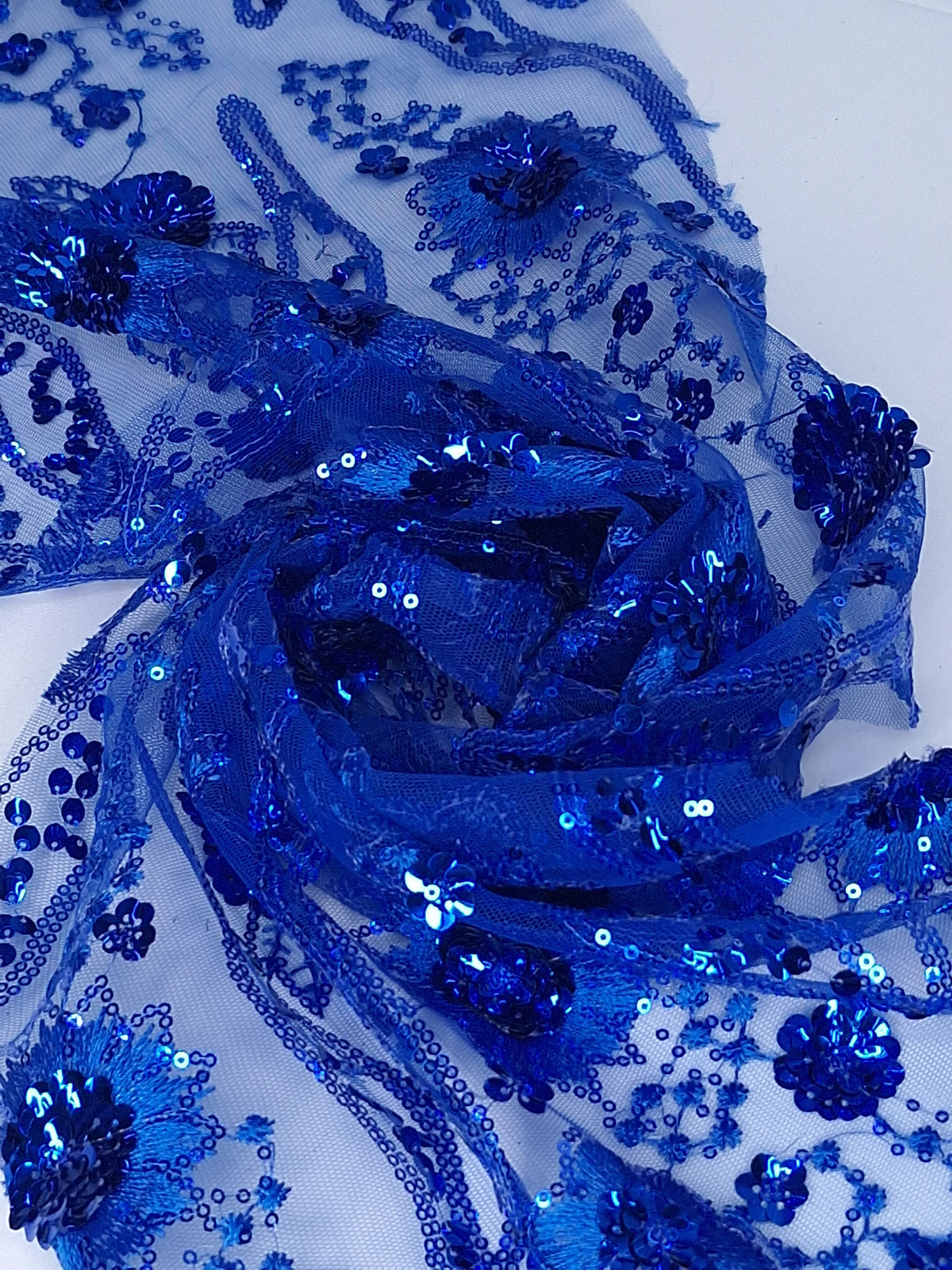 Tul bordado color azul rey H104 — Palacio Glamour