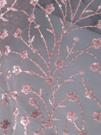 Tul bordado color rosa H080 — Palacio Glamour