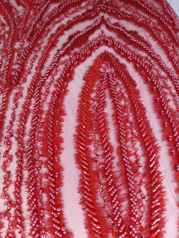 Tul bordado color rojo A865 — Palacio Glamour