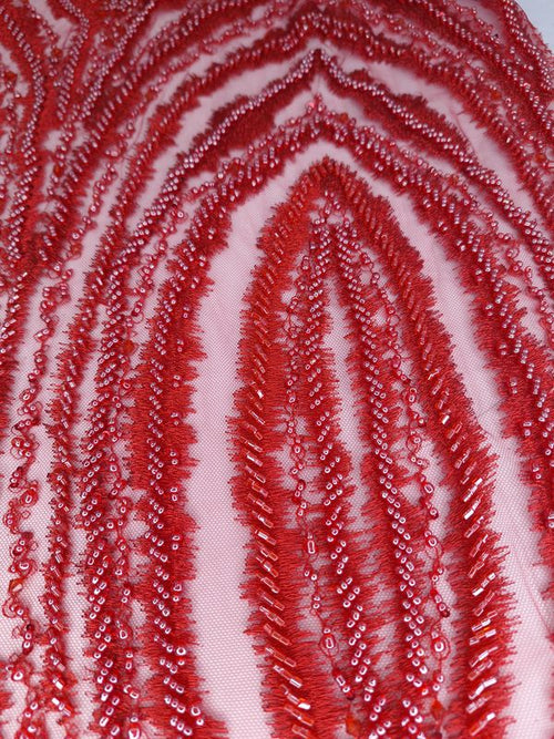 Tul bordado color rojo A865 — Palacio Glamour