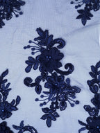 Tul bordado color Azul marino H164 — Palacio Glamour
