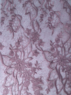Tul bordado color palo de rosa H038 — Palacio Glamour