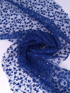 Tul bordado color azul marino H082 — Palacio Glamour