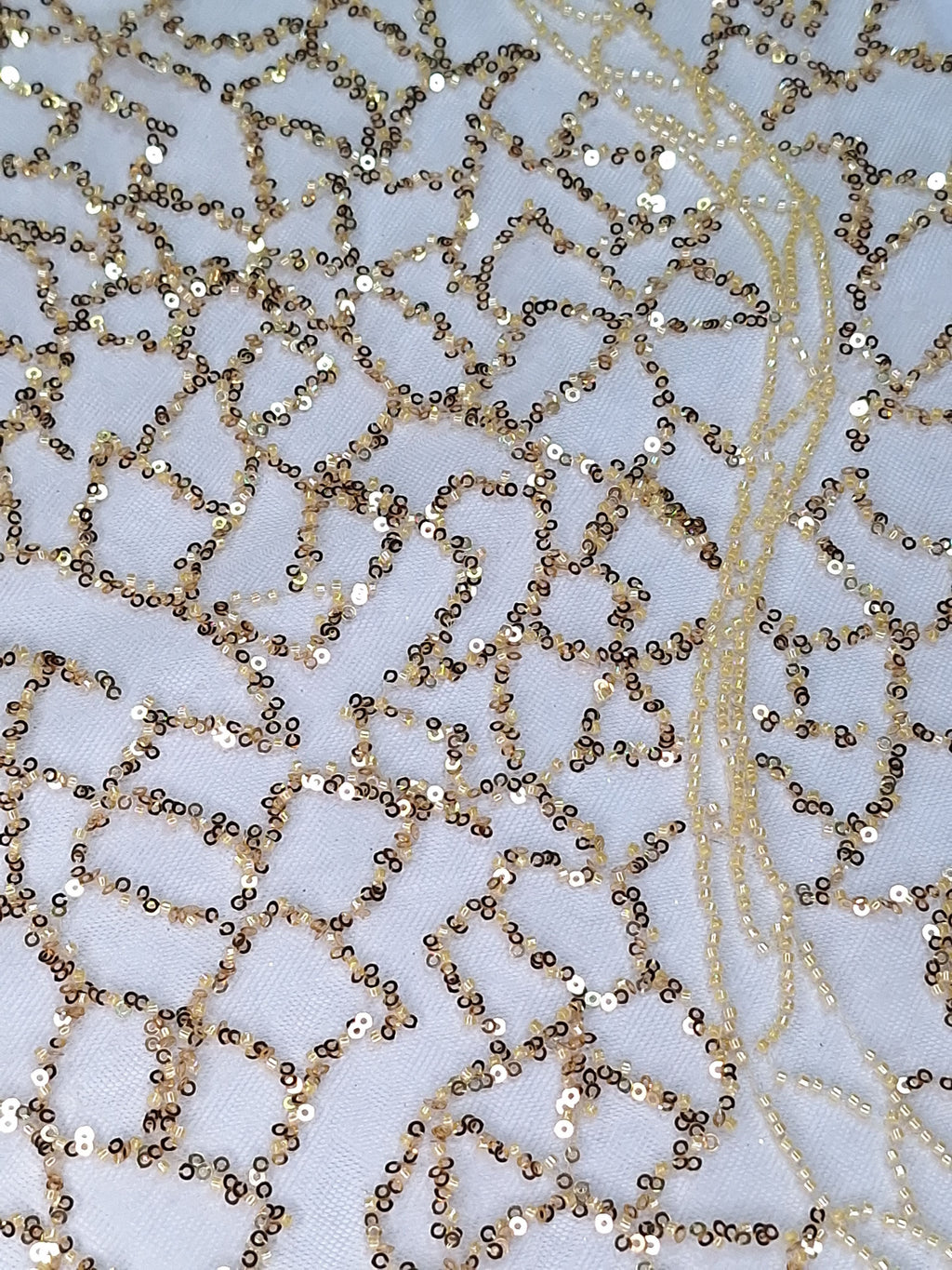 Tul bordado color oro A943 — Palacio Glamour