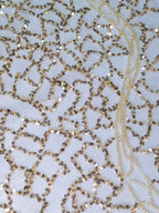 Tul bordado color oro A943 — Palacio Glamour